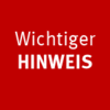 roter Button mit der Aufschrift "wichtiger Hinweis"