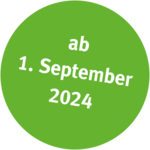grüner Kreis mit der Ausschrift "ab 1. September 2024"