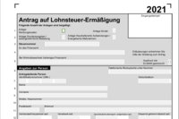 Formular Antrag auf Lohnsteuer-Ermäßigung