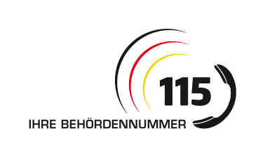Schriftzug Ihre Behördennummer 115 - Link zum 115.de