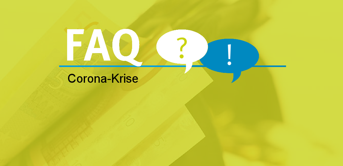 Schriftzug FAQ und Corona-Krise
